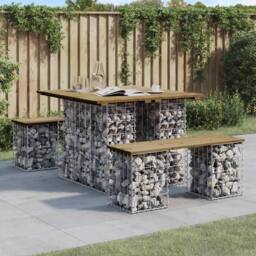 Berkfield Home Garden Bench Gabion Design 100x102x72 cm Impregnated Wood Pine in Brown - Size: 100 x 102 x 72 cm - thumbnail 2