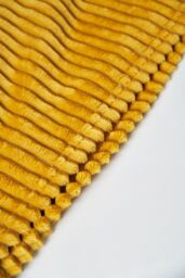 BHS Luxury Ribbon Velvet Throw in Yellow - Size: 127 cm x 152 cm - thumbnail 5