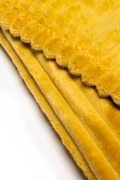 BHS Luxury Ribbon Velvet Throw in Yellow - Size: 127 cm x 152 cm - thumbnail 4