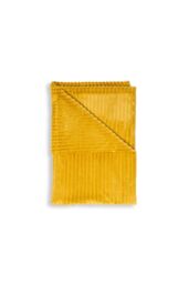 BHS Luxury Ribbon Velvet Throw in Yellow - Size: 127 cm x 152 cm - thumbnail 3