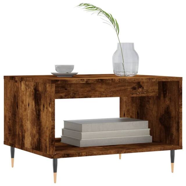 Berkfield Home Decorative Coffee Table Smoked Oak 60x50x40 cm Engineered Wood in Brown - Size: 60 x 50 x 40 cm - image 1