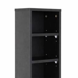 Nordara 6-Tier Black Wooden CD DVD Storage Tower Holds 102 CDs - thumbnail 3