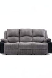 More4Homes Postana 2 Seater Manual High Back Jumbo Cord Fabric Recliner Sofa in Grey - thumbnail 4