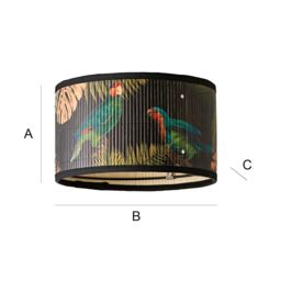 ValueLights Daintree Bamboo Dark Jungle Drum Easy Fit Ceiling Light Lamp Shade in Natural - Size: Medium - thumbnail 7