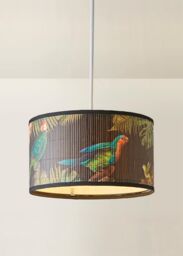 ValueLights Daintree Bamboo Dark Jungle Drum Easy Fit Ceiling Light Lamp Shade in Natural - Size: Medium - thumbnail 2