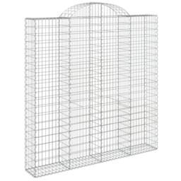 Berkfield Home Arched Gabion Basket 200x30x200/220 cm Galvanised Iron in Silver - thumbnail 2