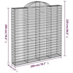 Berkfield Home Arched Gabion Basket 200x30x200/220 cm Galvanised Iron in Silver - thumbnail 5