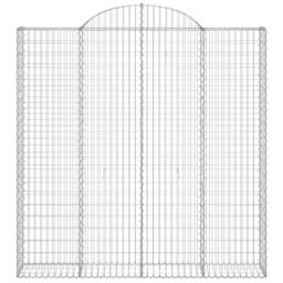 Berkfield Home Arched Gabion Basket 200x30x200/220 cm Galvanised Iron in Silver - thumbnail 3