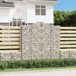 Berkfield Home Arched Gabion Basket 200x30x200/220 cm Galvanised Iron in Silver - thumbnail 1