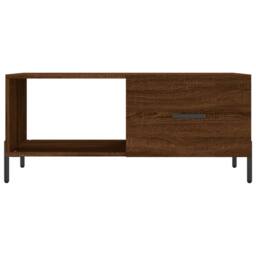 Berkfield Home Coffee Table Brown Oak 90x50x40 cm Engineered Wood - Size: 90 x 50 x 40 cm - thumbnail 5