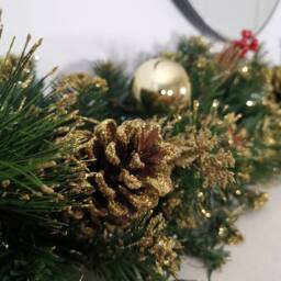 Samuel Alexander 180cm (6ft) Premier Gold Dressed Christmas Garland with Berries Pine Cones & Gold Baubles in Green - thumbnail 3