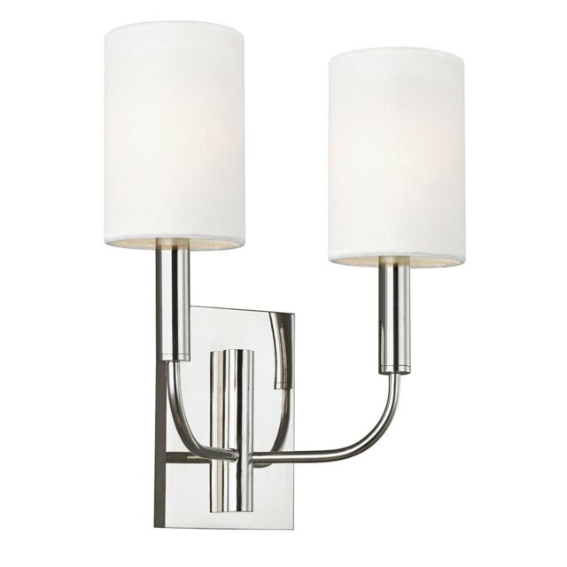 Loops Twin Wall Light Sconce Highly Polished Nickel Finish LED E14 60W Bulb d00641 in Metallics - image 1