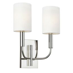 Loops Twin Wall Light Sconce Highly Polished Nickel Finish LED E14 60W Bulb d00641 in Metallics - thumbnail 1