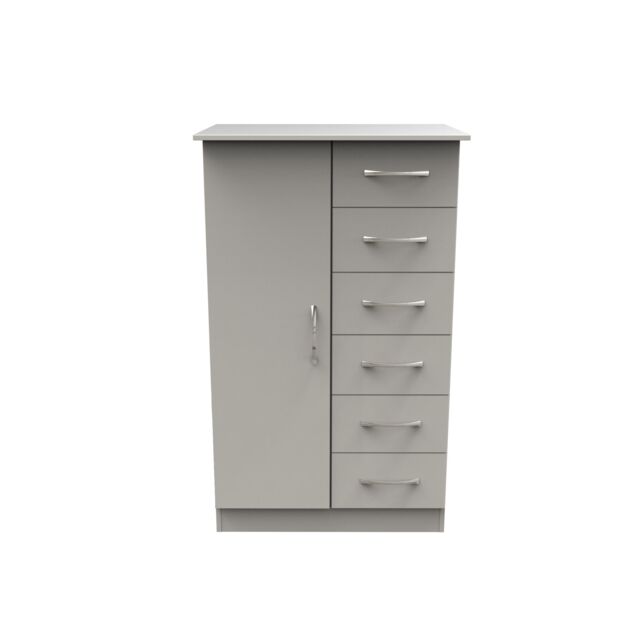 Ready Assembled 2 U Hampshire 1 Door 5 Drawer Childrens Wardrobe (Ready Assembled) in White - image 1
