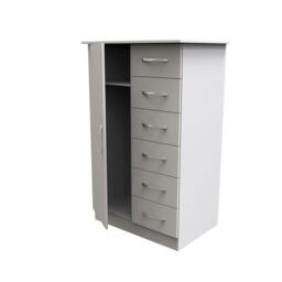 Ready Assembled 2 U Hampshire 1 Door 5 Drawer Childrens Wardrobe (Ready Assembled) in White - thumbnail 5