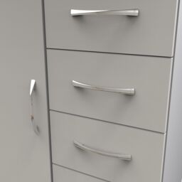 Ready Assembled 2 U Hampshire 1 Door 5 Drawer Childrens Wardrobe (Ready Assembled) in White - thumbnail 4