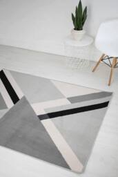Celebrity Interiors Balletto 186B Grey/Black Rug in Grey - Size: 200 cm x 290 cm - thumbnail 2