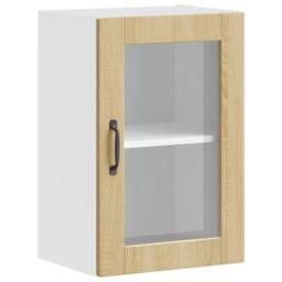 Berkfield Home Kitchen Wall Cabinet with Glass Door¬†Porto Sonoma Oak in Light Oak - thumbnail 1