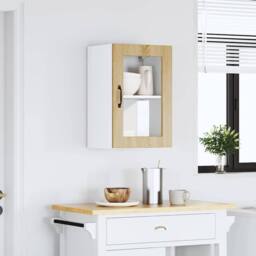 Berkfield Home Kitchen Wall Cabinet with Glass Door¬†Porto Sonoma Oak in Light Oak - thumbnail 3