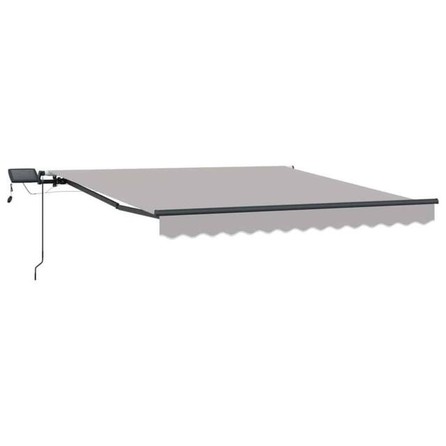 Berkfield Home Manual Retractable Awning with LED Light Grey 300x250 cm - image 1