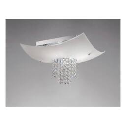 Netlighting Nyla Flush Ceiling 5 Light Polished Chrome Glass Crystal in Grey - thumbnail 2