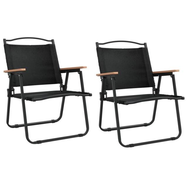 Berkfield Home Camping Chairs 2 pcs Black 54x55x78 cm Oxford Fabric - Size: 54 x 55 x 78 cm - image 1