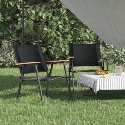 Berkfield Home Camping Chairs 2 pcs Black 54x55x78 cm Oxford Fabric - Size: 54 x 55 x 78 cm - thumbnail 2