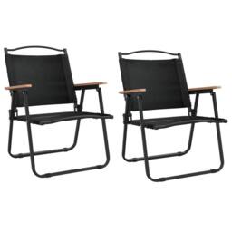 Berkfield Home Camping Chairs 2 pcs Black 54x55x78 cm Oxford Fabric - Size: 54 x 55 x 78 cm - thumbnail 1