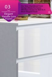 FWStyle Stora Gloss 6 Drawer Chest (H) 77 (W) 110 (D) 40cm Extra Deep Drawers in White - thumbnail 4
