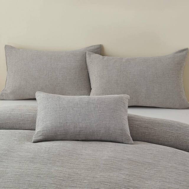 Portfolio Home Bergen Rectangular Filled Boudoir Cushion Pillow Bed Sofa 32 x 50cm in Silver - Size: 50 cm x 30 cm - image 1