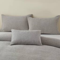 Portfolio Home Bergen Rectangular Filled Boudoir Cushion Pillow Bed Sofa 32 x 50cm in Silver - Size: 50 cm x 30 cm