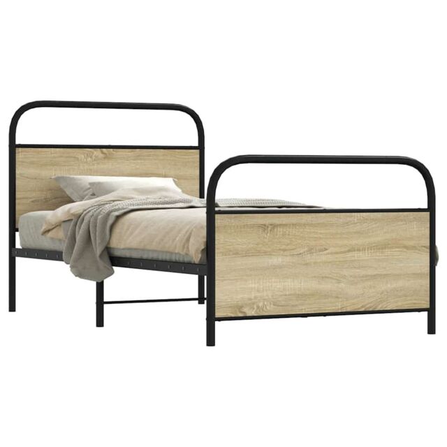 Berkfield Home Bed Frame Without Mattress 100x190 cm Sonoma Oak Engineered Wood in Brown - image 1