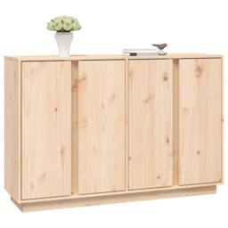Berkfield Home Sideboard 120x35x80 cm Solid Wood Pine in Light Tan - Size: 120 x 35 x 80 cm - thumbnail 4