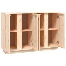 Berkfield Home Sideboard 120x35x80 cm Solid Wood Pine in Light Tan - Size: 120 x 35 x 80 cm - thumbnail 8