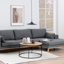Furniture To Go Seaford Black Metal Round Coffee Table with Oak Top - thumbnail 3