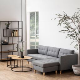 Furniture To Go Seaford Black Metal Round Coffee Table with Oak Top - thumbnail 4