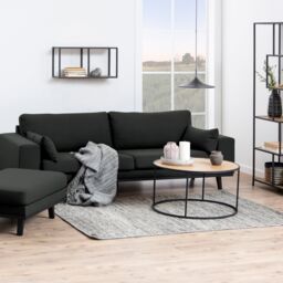 Furniture To Go Seaford Black Metal Round Coffee Table with Oak Top - thumbnail 5