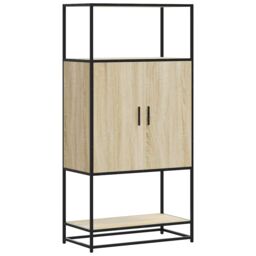 Berkfield Home Highboard Sonoma Oak 68x35x139 cm Engineered Wood & Metal in Brown - Size: 68 x 35 x 139 cm - thumbnail 2