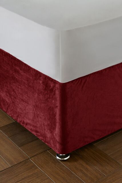 Catherine Lansfield 'Kingsley Matt Velvet' Elasticated Divan Base Wrap in Raspberry - Size: Double - image 1