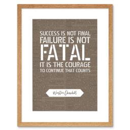 "Artery8 Wall Art Print Dictionary Page Quote Winston Churchill Success Artwork Framed 9X7 Inch in Beige - Size: W7"" x H9""" - thumbnail 1