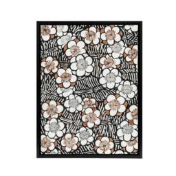 "Artery8 Flowerbed Floral Pattern Framed Canvas Wall Art Print Shin Bijutsukai in Black - Size: W12"" x H16""" - thumbnail 1