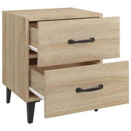 Berkfield Home Bedside Cabinets 2 pcs Sonoma Oak 40x35x47.5 cm in Light Tan - thumbnail 6