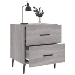 Berkfield Home Bedside Cabinet Grey Sonoma 40x35x47.5 cm Engineered Wood - thumbnail 4