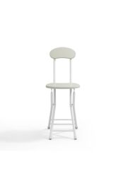 Living and Home Set of 2 Compact Wooden White Folding Dining Chair with Metal Legs - thumbnail 4