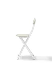 Living and Home Set of 2 Compact Wooden White Folding Dining Chair with Metal Legs - thumbnail 5
