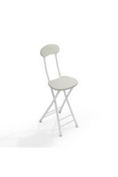 Living and Home Set of 2 Compact Wooden White Folding Dining Chair with Metal Legs - thumbnail 2