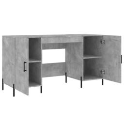 Berkfield Home Desk Concrete Grey 140x50x75 cm Engineered Wood - Size: 140 x 50 x 75 cm - thumbnail 5