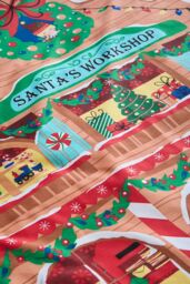 Catherine Lansfield 'Christmas Santa's Workshop' Reversible Duvet Cover Set in Navy - Size: Single - thumbnail 4