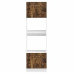 Berkfield Home Oven Cabinets 2 pcs Lucca Smoked Oak Engineered Wood in Brown - thumbnail 4