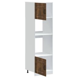 Berkfield Home Oven Cabinets 2 pcs Lucca Smoked Oak Engineered Wood in Brown - thumbnail 5